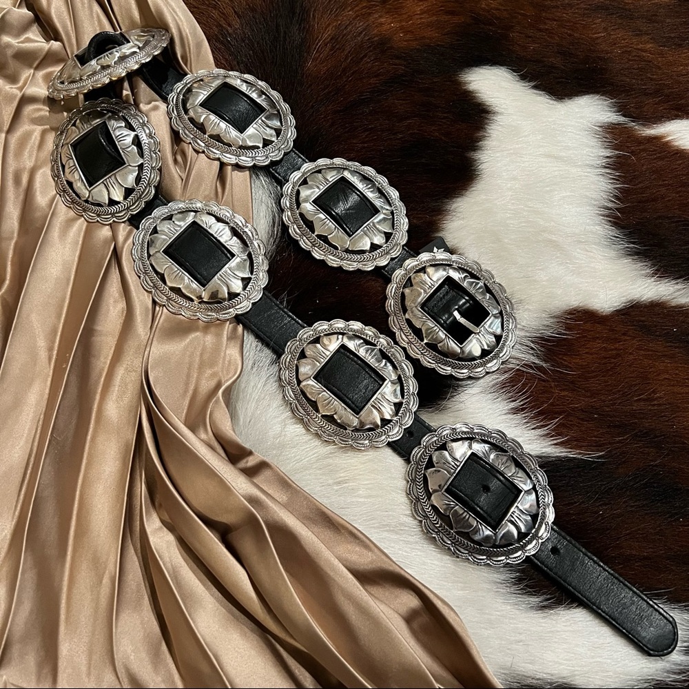 SOLD Vintage Brighton Sunflower Concho Belt